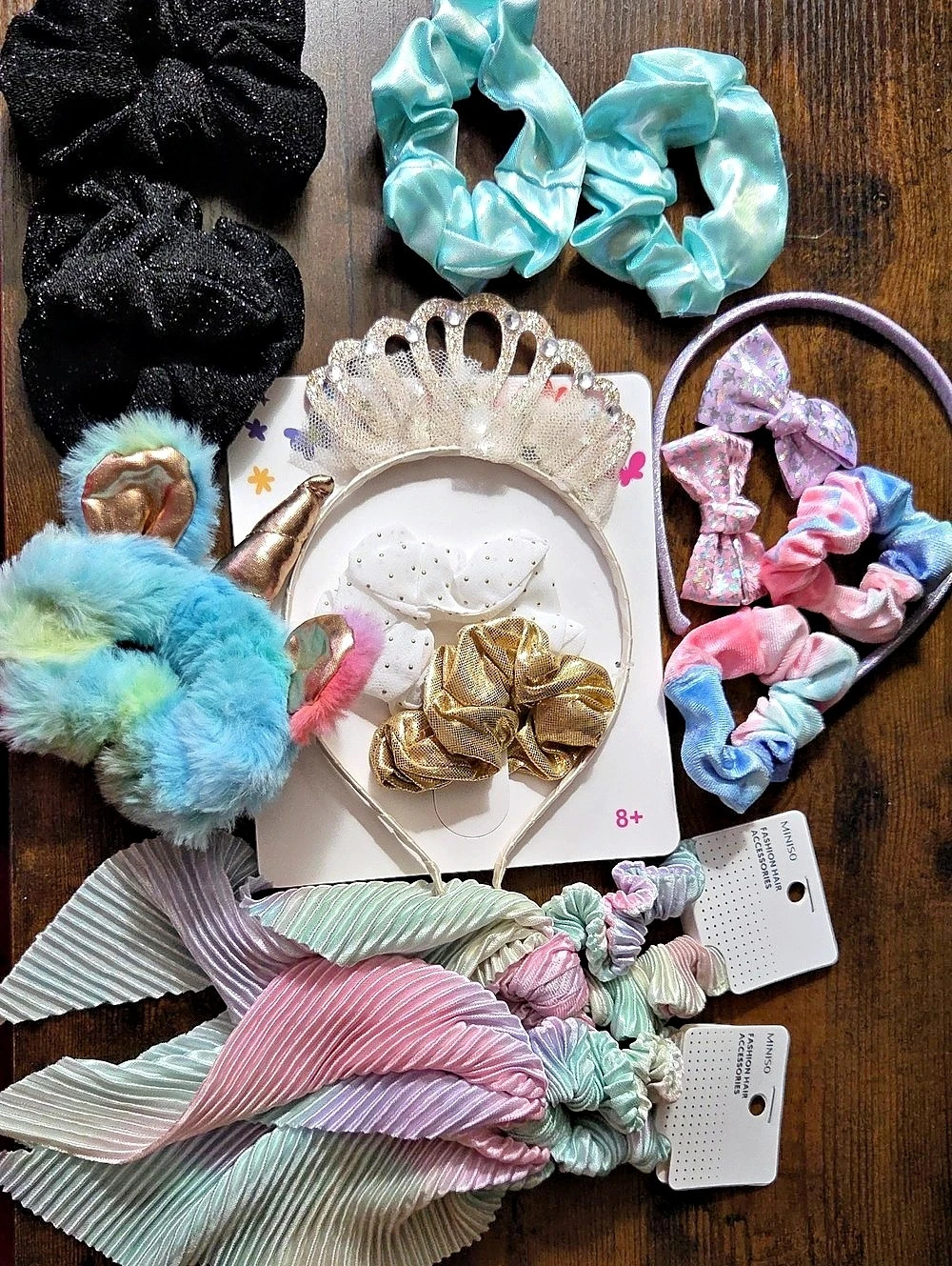 Miniso Kids Hair Accessories Set Pink & Blue NWT